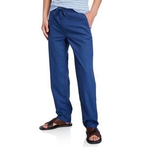 ONIA Carter Navy Linen-Cotton Lounge Pants Large